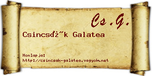 Csincsák Galatea névjegykártya